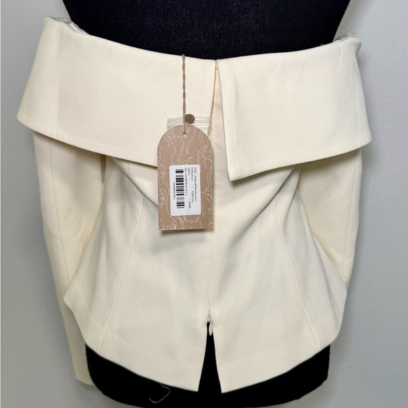 Meshki Elegant Off Shoulder top Jacket - Ivory Sz L new - Picture 9 of 12